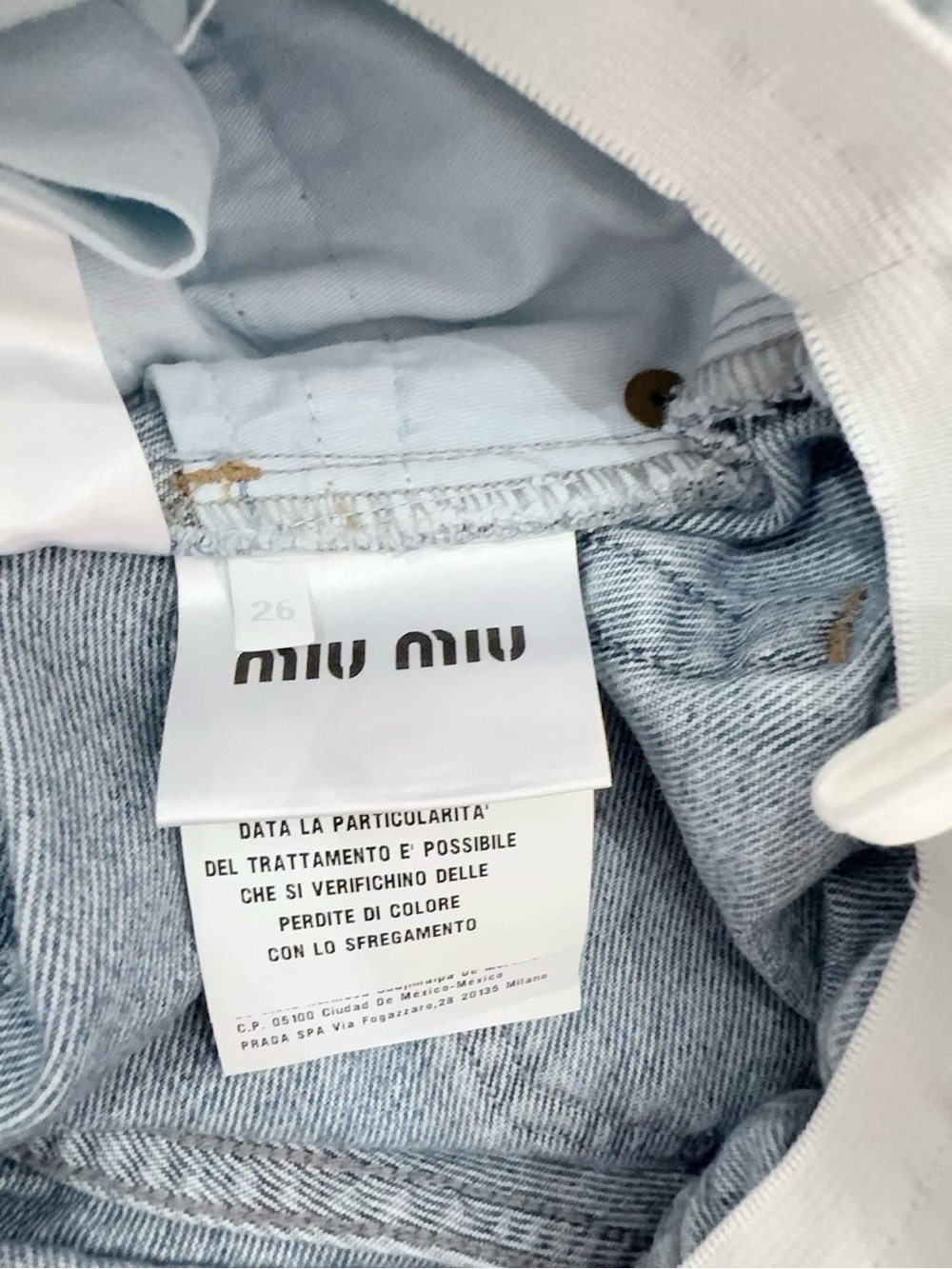 🚩steal Miu Miu Light Wash Paperbag High-Rise Jeans - Picture 6 of 6